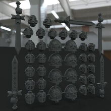 kasvetli melekler + Tapınakçı haçlı yükseltmeler oyun karanlık Warhammer 40k 30k bitler Uzay denizciler baş takas Primaris kasklar dönüştürmek 28mm deniz siyah 3d print model - Mito3D