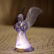 glowing angel home candle decor hood praying wings 3d print model - Mito3D