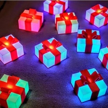 glowing gift box gadget christmas ornament ornaments colors cube decor decoration electronics holiday led light present 3d print model - Mito3D