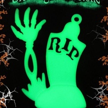 glowing halloween tombstone keychain decor decoration easy fun glow dark supportless undead 3d print model - Mito3D