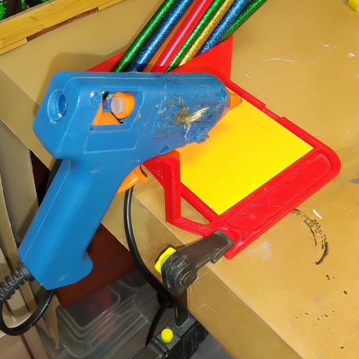 pegamento pistola soporte herramienta herramientas descanso silicona remezclar 3D print model - Mito3D