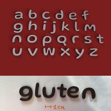 gluten lowercase 3d letters stl file 3d print model - Mito3D