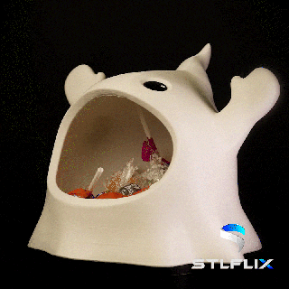 obur hayalet çanak tepsi cadılar bayramı dekor 3d print model - Mito3D