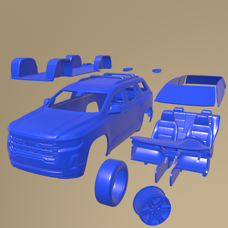 gmc acádia 2020 imprimível carro separado partes corpo fenda 1 10 escalextrico Tamiya rc miniz rastejante Kyosho axial traxxas micro 24 3d print model - Mito3D