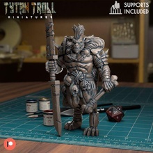 gnolle chef pre supported Jeu dnd miniature minis donjons dragons 32mm tytantroll miniatures Patreon club 3d print model - Mito3D