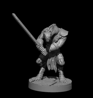 genoll guerrero dnd juego mesa fantasía miniatura rastreador mazmorras guardabosques sombra frostgrave 3d print model - Mito3D
