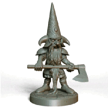 gnome axe game fighter 28mm tabletop dnd pathfinder rpg 3d print model - Mito3D