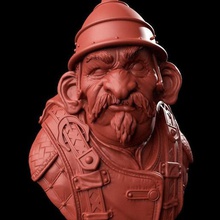 gnome buste divers de la fantaisie le guerrier chevalier figurine miniature zbrush stl obj blender 3d print model - Mito3D