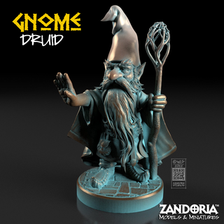gnome druid gonk nisse tomte dnd dndmini miniature mage wizard gandalf garden 3d print model - Mito3D