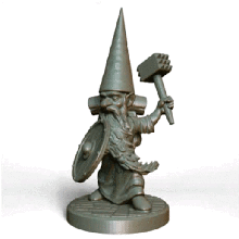 gnome mace juego luchador de la guardia el escudo 28mm no molestar pathfinder rpg 3d print model - Mito3D