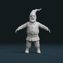 gnome escultura art fabuloso de hadas enano santa claus la fantasía jardín barba bigote criatura hombre elf 3d print model - Mito3D