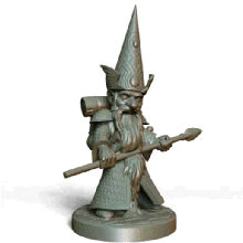 gnome mızrak oyun avcı chainmail kanatlı kask dnd pathfinder rpg mini minyatür 3d print model - Mito3D