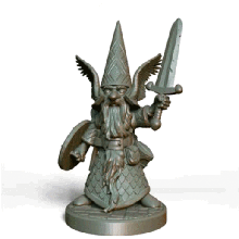 gnome sword game dwarf fighter shield mini miniature 28mm dnd pathfinder rpg 3d print model - Mito3D