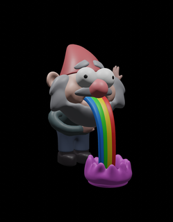 gnome throwing meme fanart cartoon art fan character 3d print model - Mito3D