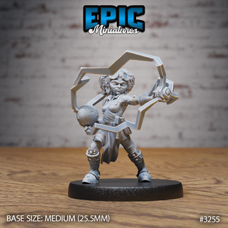 gnome tinkerer female charging dnd miniature tabletop miniatures gaming monster 3d model rpg dndminis stl file epic-miniatures dndminiatures 3dprint 3dminiature printedminis 3dprinting dungeon fantasy roleplaying dragon warrior undead pre-supported 3d print model - Mito3D