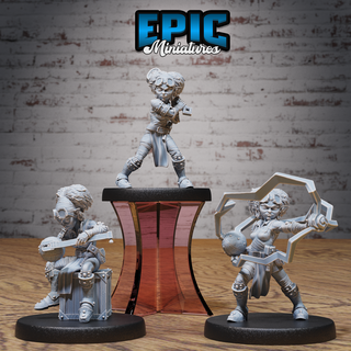 gnome tinkerer female set dnd miniature tabletop miniatures gaming monster 3d model rpg dndminis stl file epic-miniatures dndminiatures 3dprint 3dminiature printedminis 3dprinting dungeon fantasy roleplaying dragon warrior undead pre-supported 3d print model - Mito3D