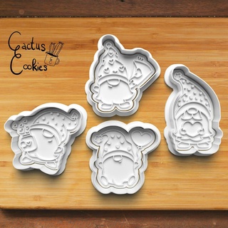 gnome valentine cookie cutter set 0526 3d print model - Mito3D