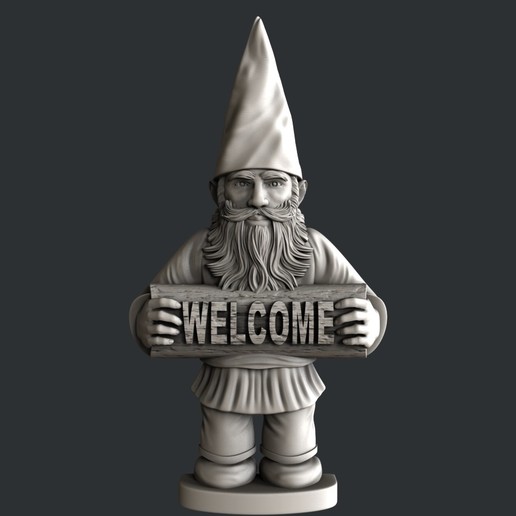 gnome bem-vindo a arte vcarve aspire artcam magia ossos impressora 3dmodels o 3D print model - Mito3D