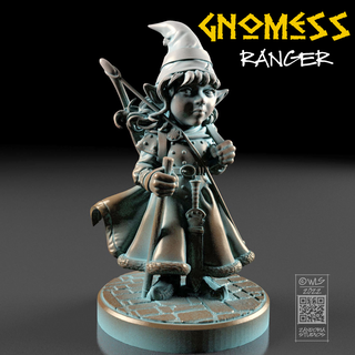 gnomess ranger gnome female rogue girl dnd mini miniature tabletop rpg zandoria 3d print model - Mito3D