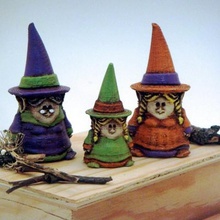 3 gnomie streghe art fantasia gnome di halloween magia la wicca sculture 3d print model - Mito3D