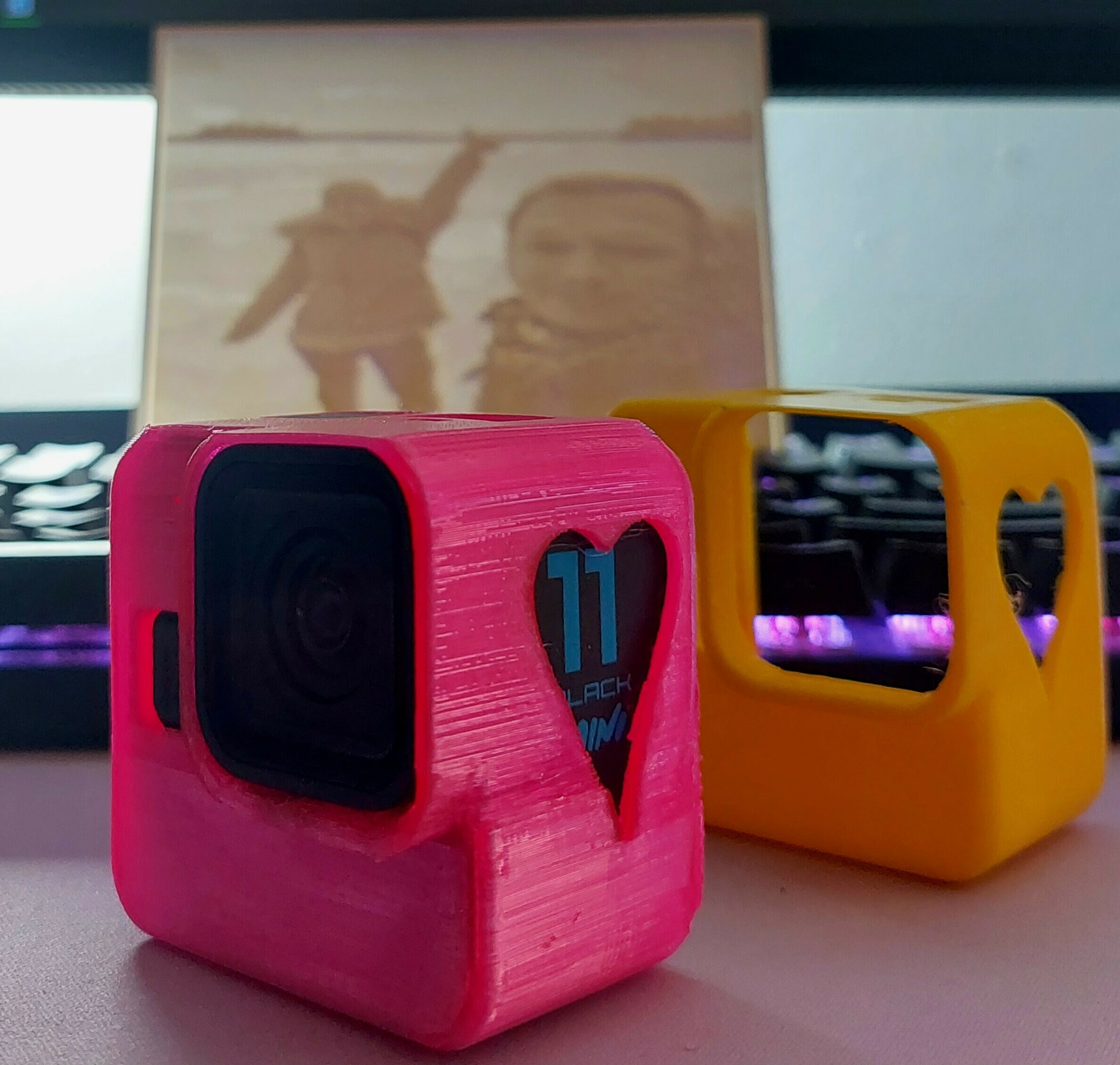 go pro 11 mini mount case fpv heart 3D print model - Mito3D