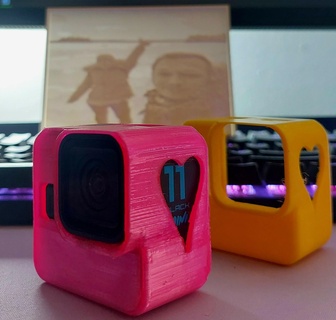 go pro 11 mini mount case fpv heart 3d print model - Mito3D