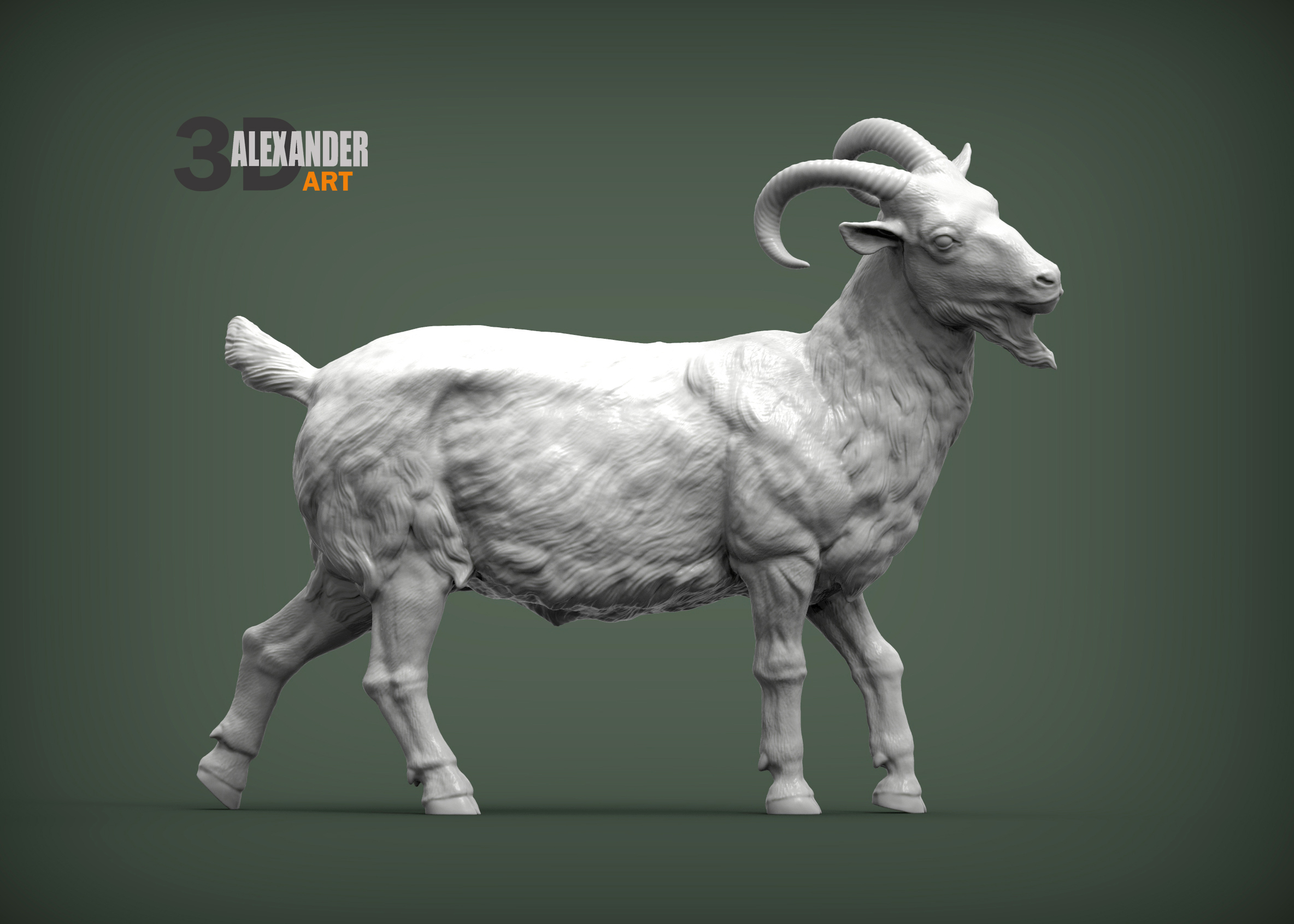 keçi 3d Yazdır model doğa memeli hayvan Evcil Hayvan heykel heykelcik hatıra mevcut şekil vermek Sanat heykeller Süt Çiftlik 3D print model - Mito3D