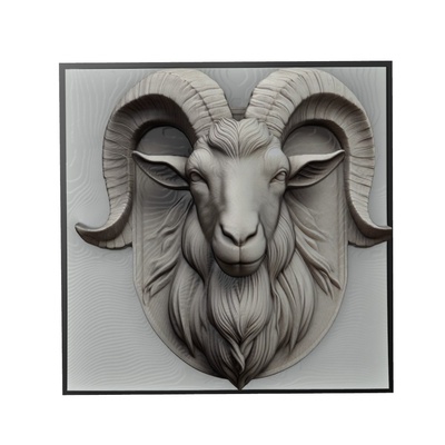 capra animale sollievo arte animali yeggi mito3d fallimento google ciondoli medaglione animal relief wall art parete 3d print model - Mito3D