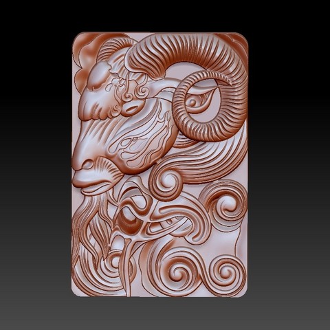 tête de chèvre modèle 3d bas-relief art pannel creature creative engraving cnc mammal decoration animal decorative artistic nature sculpture mythical monster demon 3D print model - Mito3D