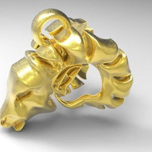 goat head jewelry keychain keyring animal pendant 3d print model - Mito3D