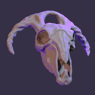 chèvre crâne Collier gothique animal bijoux 3d print model - Mito3D