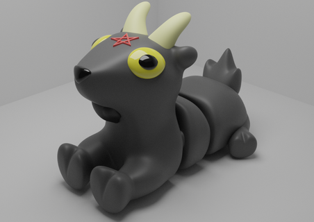 goat stn flexi key chain Art 3d print model - Mito3D