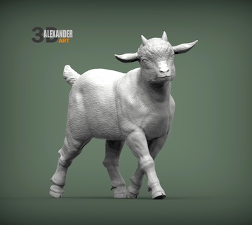 cabrito 3d impresión modelo cabra naturaleza mamífero animal mascota escultura estatuilla recuerdo presente esculpir Arte esculturas Leche granja 3d print model - Mito3D