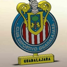 chèvres bureau ornement presse papiers logo champion sports équipe guadalajara chivas rayures Football Mexique décoration 3d print model - Mito3D