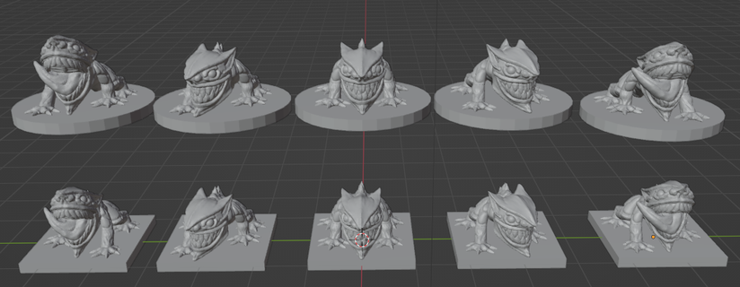 gob supportless goblin orks orcs fantasy 28mm support less mouth teeth war dungeons dragons squigs 3d print model - Mito3D