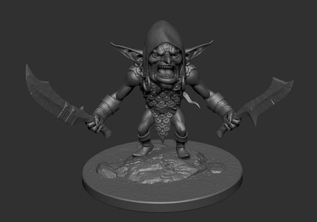 goblin juego 3d modelo impresión personaje digital escultura fantasía activo miniatura stl expediente duende 3d print model - Mito3D