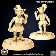 goblin beauty sexy sweet girl female figure model action rpg pathfinder miniature dnd tabletop goblins miniatures lady fantasy pre-supported woman 3d print model - Mito3D