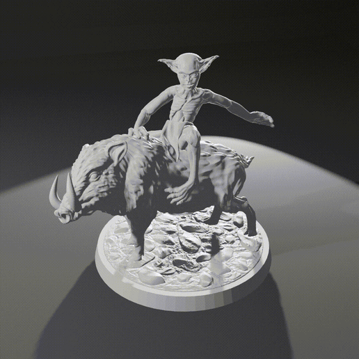 goblin cinghiale cavaliere 1 3D print model - Mito3D