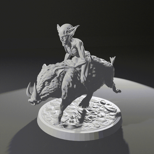 goblin cinghiale cavaliere 2 3D print model - Mito3D