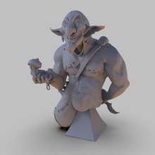 goblin busto art miniature fantasia i warhammer la pittura di 3d print model - Mito3D