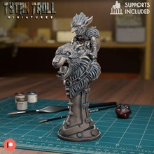 goblin chess knight pre-supported 3d print model - Mito3D