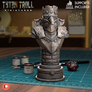 cin satranç kale pre supported Ayarlamak minyatürler büstler fantezi Zindanlar ejderhalar minis Tytantroll Patreon 3d print model - Mito3D
