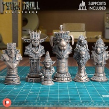 goblin chess set pre-supported 3d print model - Mito3D