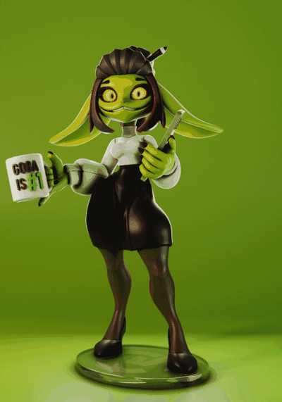 goblin menina escriturário oc jogos figura 3dprint personagem fêmea escritório 3d print model - Mito3D