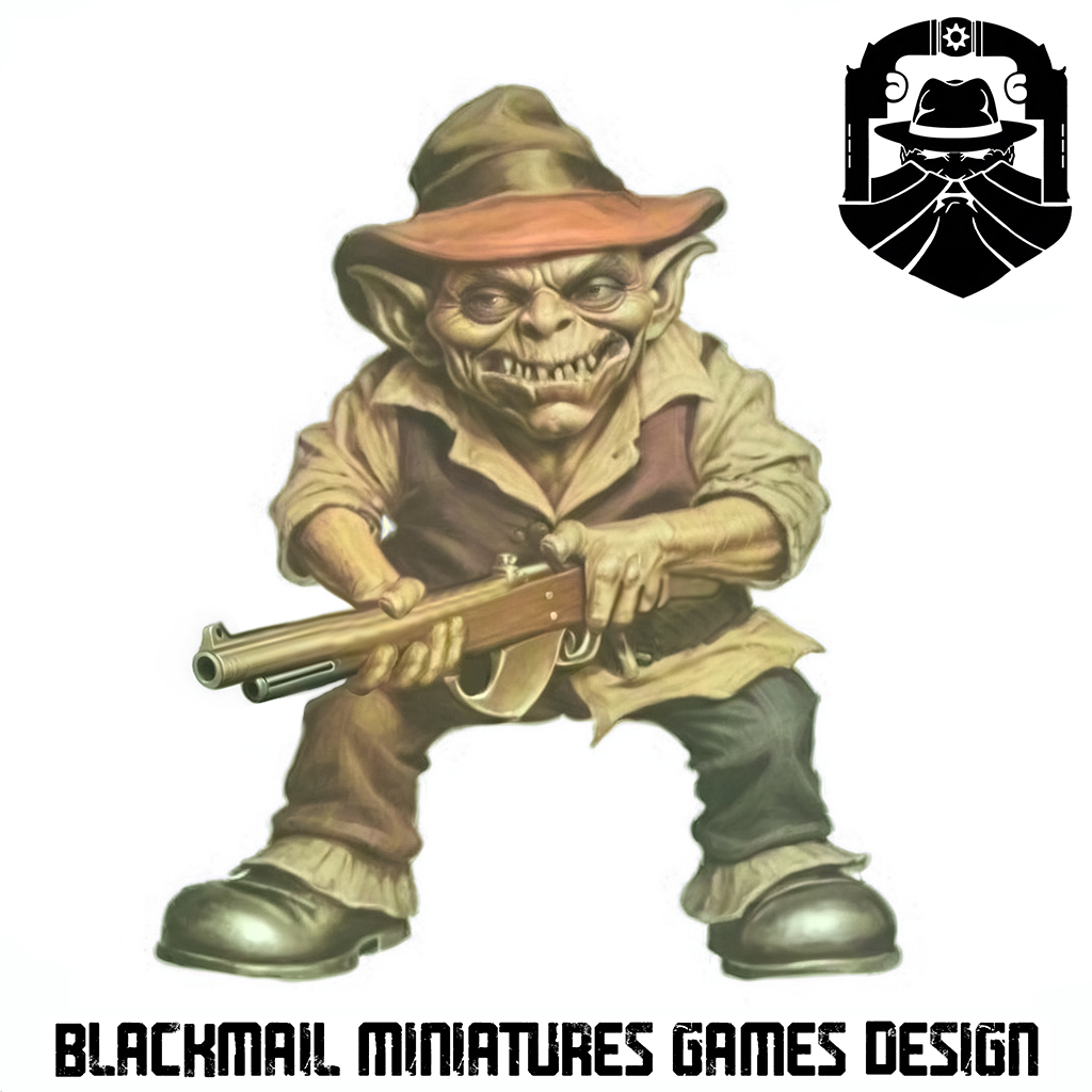 goblin artigliere 2 carcassa banda fantasia divieto oldhammer gioco nani metà gangster schermaglia miniature wargaming folletti 3D print model - Mito3D