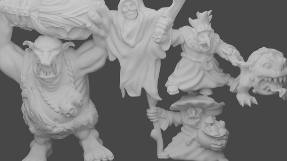 duende heroes juego duendes garabato Troll hongos espantapájaros noche pieles verdes 28mm estatua 3d print model - Mito3D