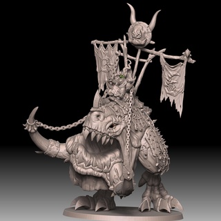 goblin king colossal cave beast wh fantasy battles presupported tabletop giant gargant weapon d&d wh40k wh30k horus heresy greenskin 3d print model - Mito3D