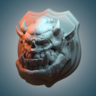 goblin re testa trofeo orco demone buio fantasia creatura mostro 3d print model - Mito3D