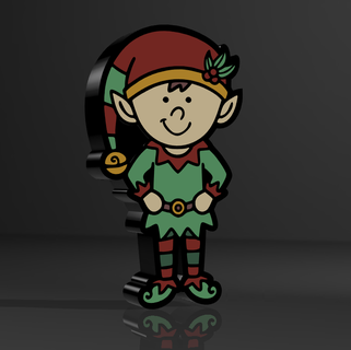 cin Lamba elf çan Noel Baba madde bayram Parti kar kışlar çerçeve parlak ledler Maewenn aydınlatma işaret 3d print model - Mito3D