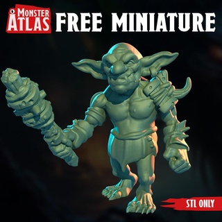 goblin mace warrior dnd warhammer monster ttrpg goblins miniature 3d print model - Mito3D
